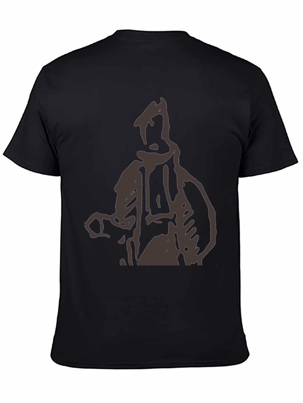 Abstract Figure Graphic Print Black T-Shirt