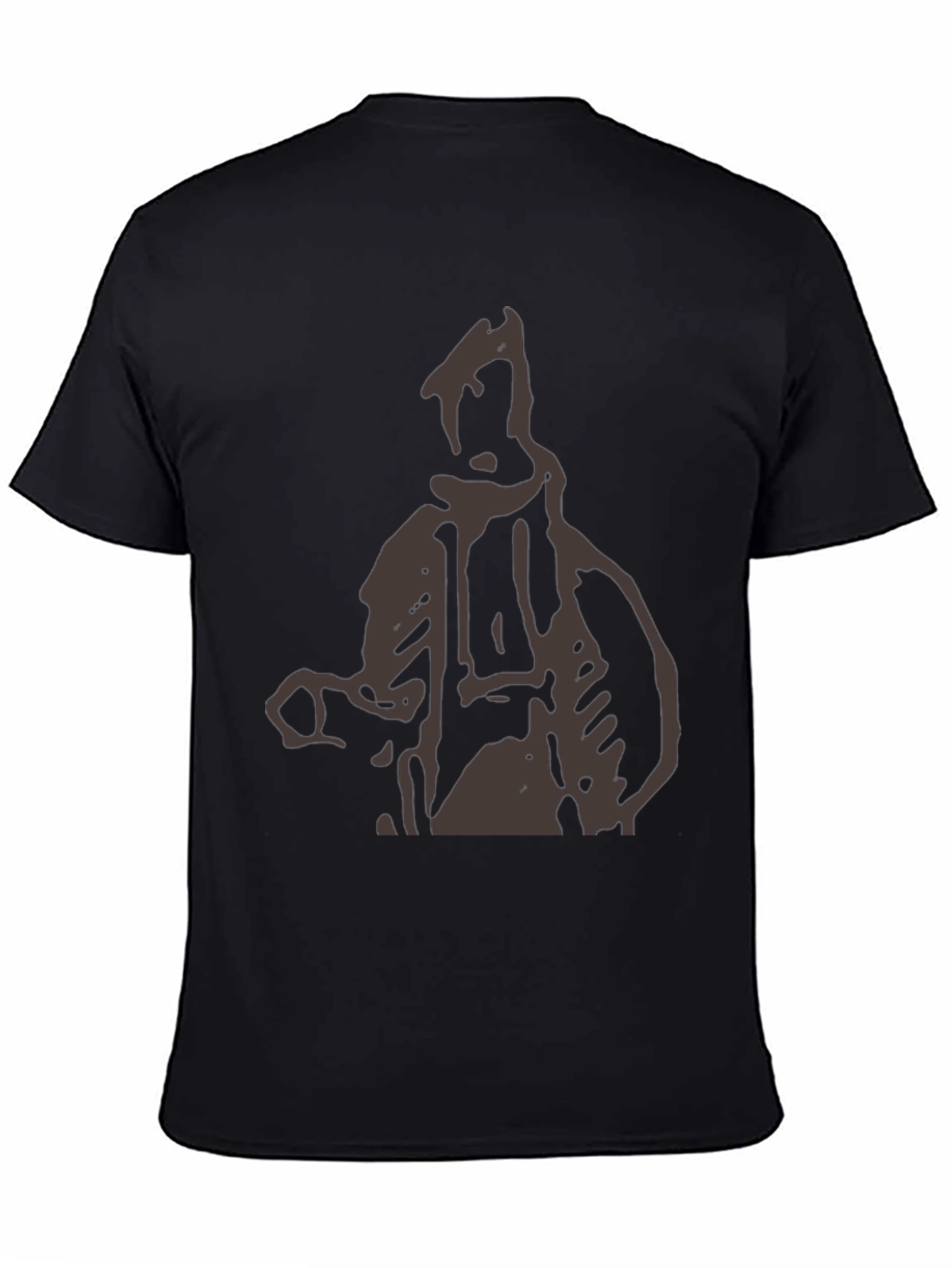 Abstract Figure Graphic Print Black T-Shirt