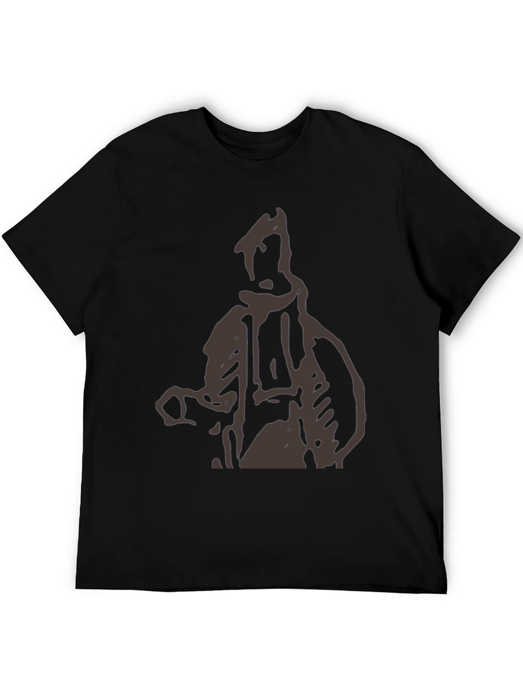 Abstract Figure Graphic Print Black T-Shirt