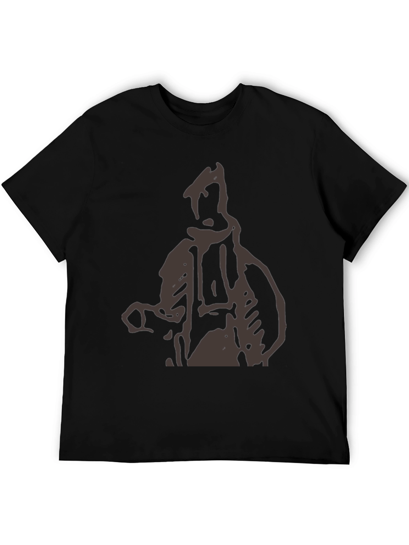 Abstract Figure Graphic Print Black T-Shirt