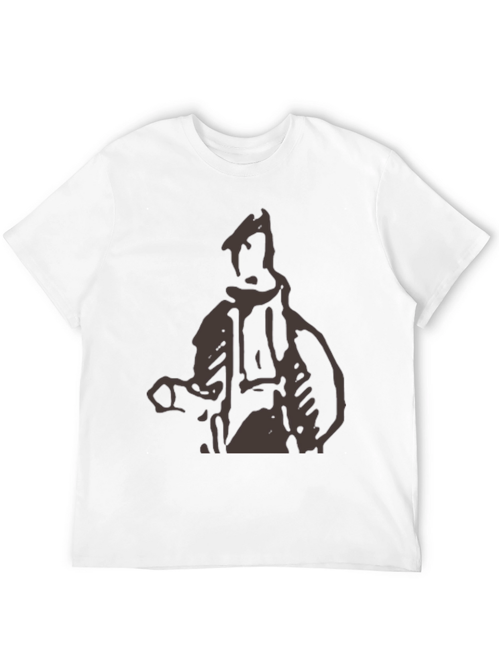 Abstract Figure Graphic Print Black T-Shirt