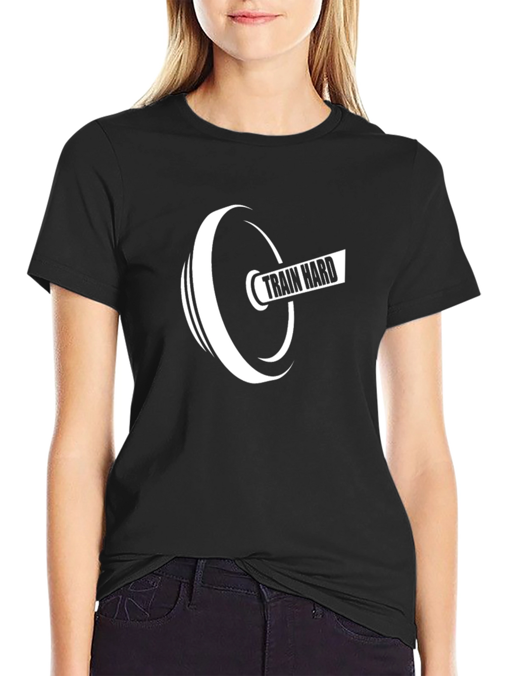Train Hard T-Shirt - Black Gym Workout Tee