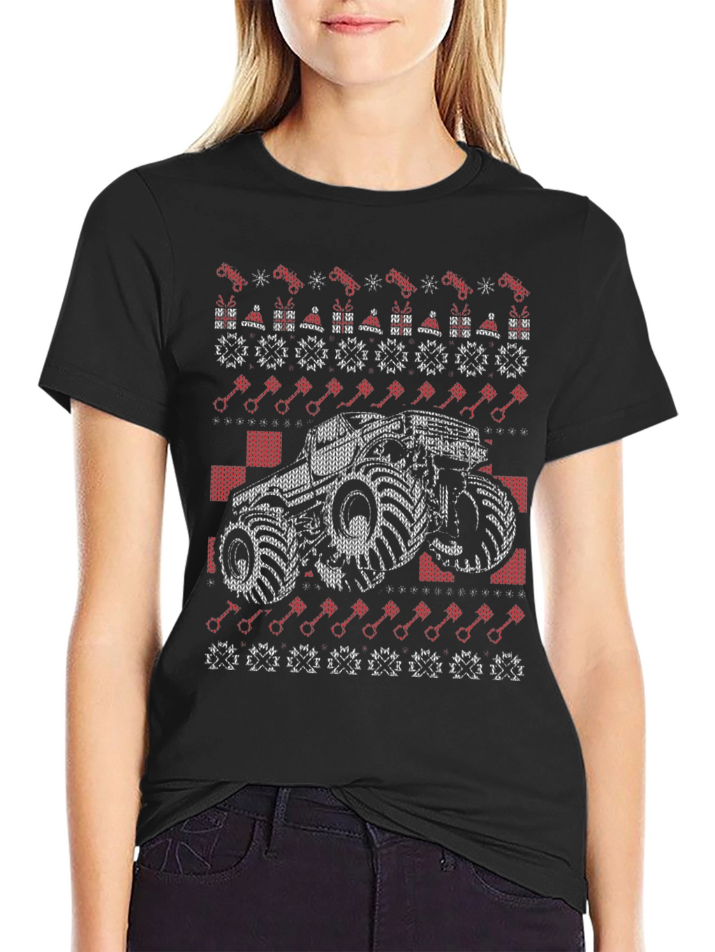 Monster Truck Ugly Christmas Sweater T-Shirt