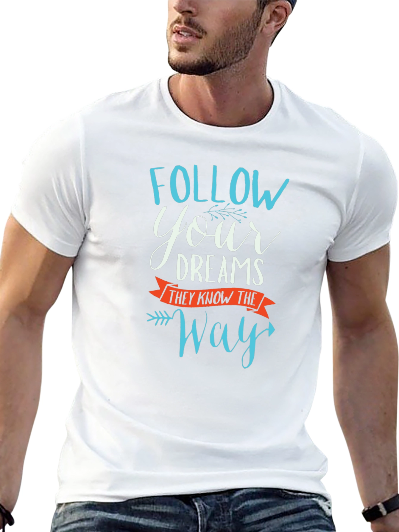 Follow Your Dreams Graphic Tee - Motivational Black T-Shirt