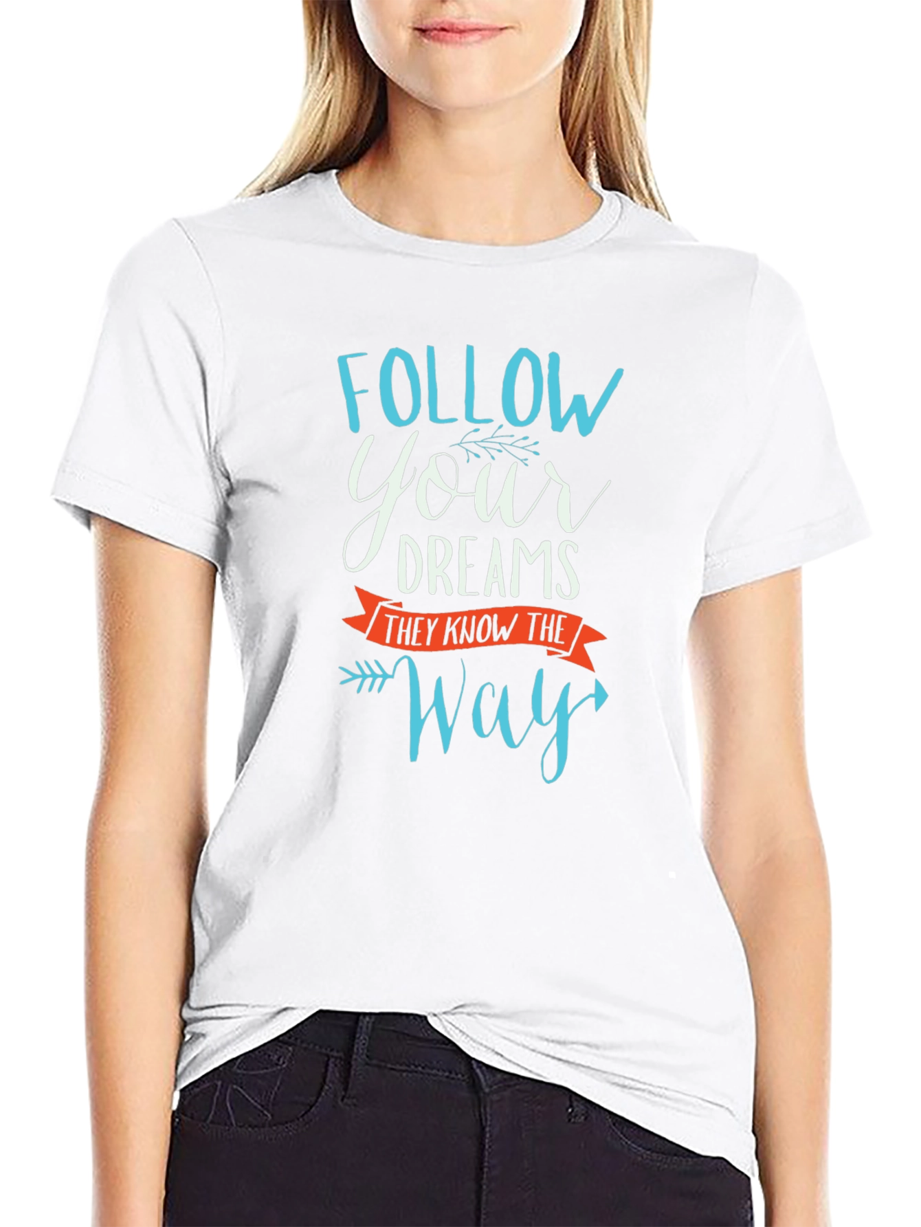 Follow Your Dreams Graphic Tee - Motivational Black T-Shirt