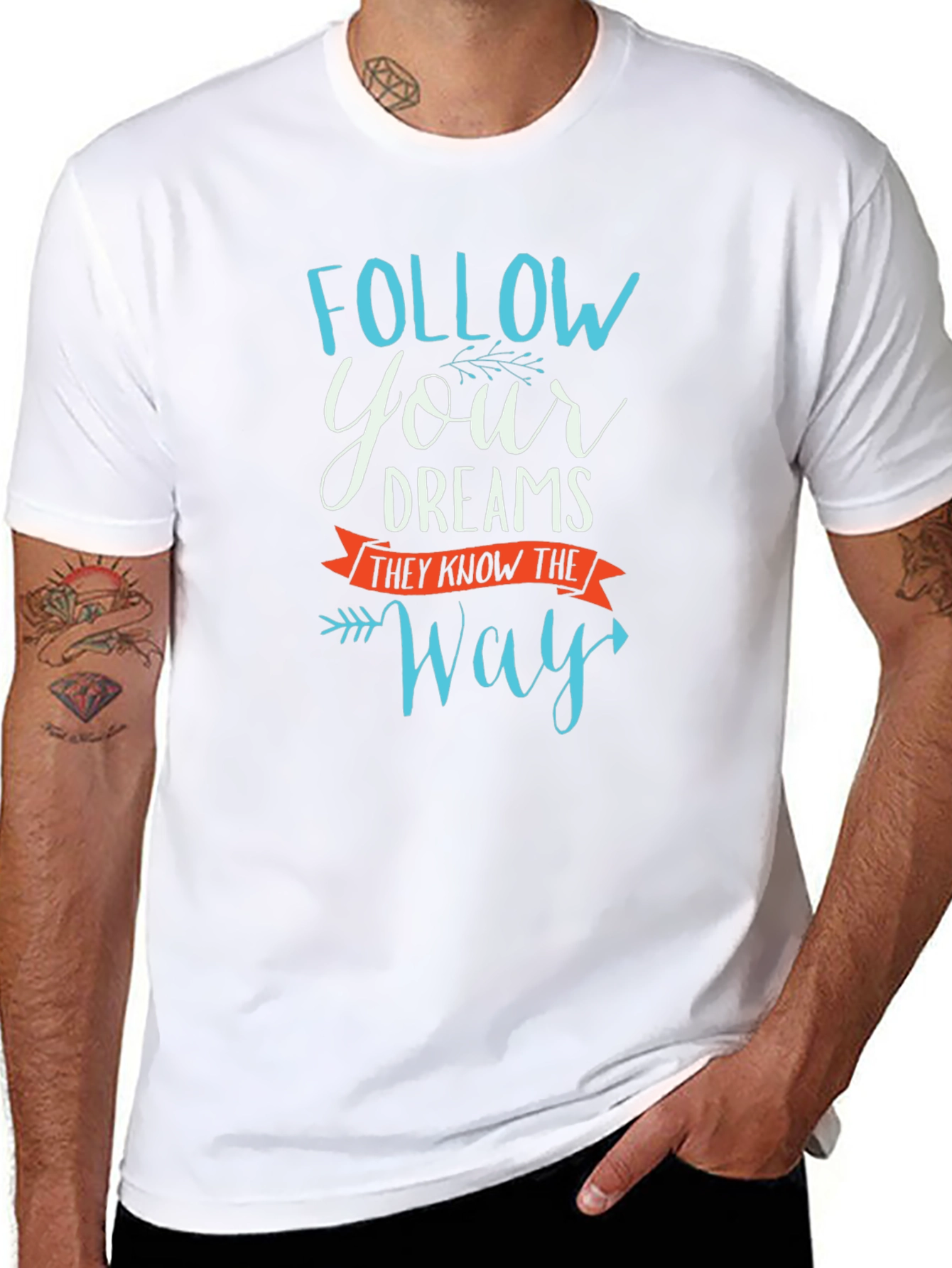 Follow Your Dreams Graphic Tee - Motivational Black T-Shirt