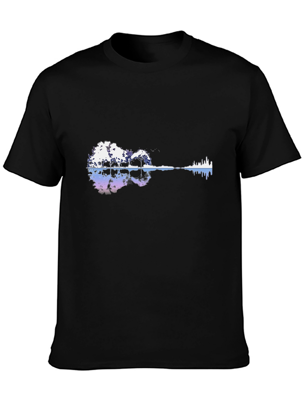 Nature Guitar Graphic Black T-Shirt