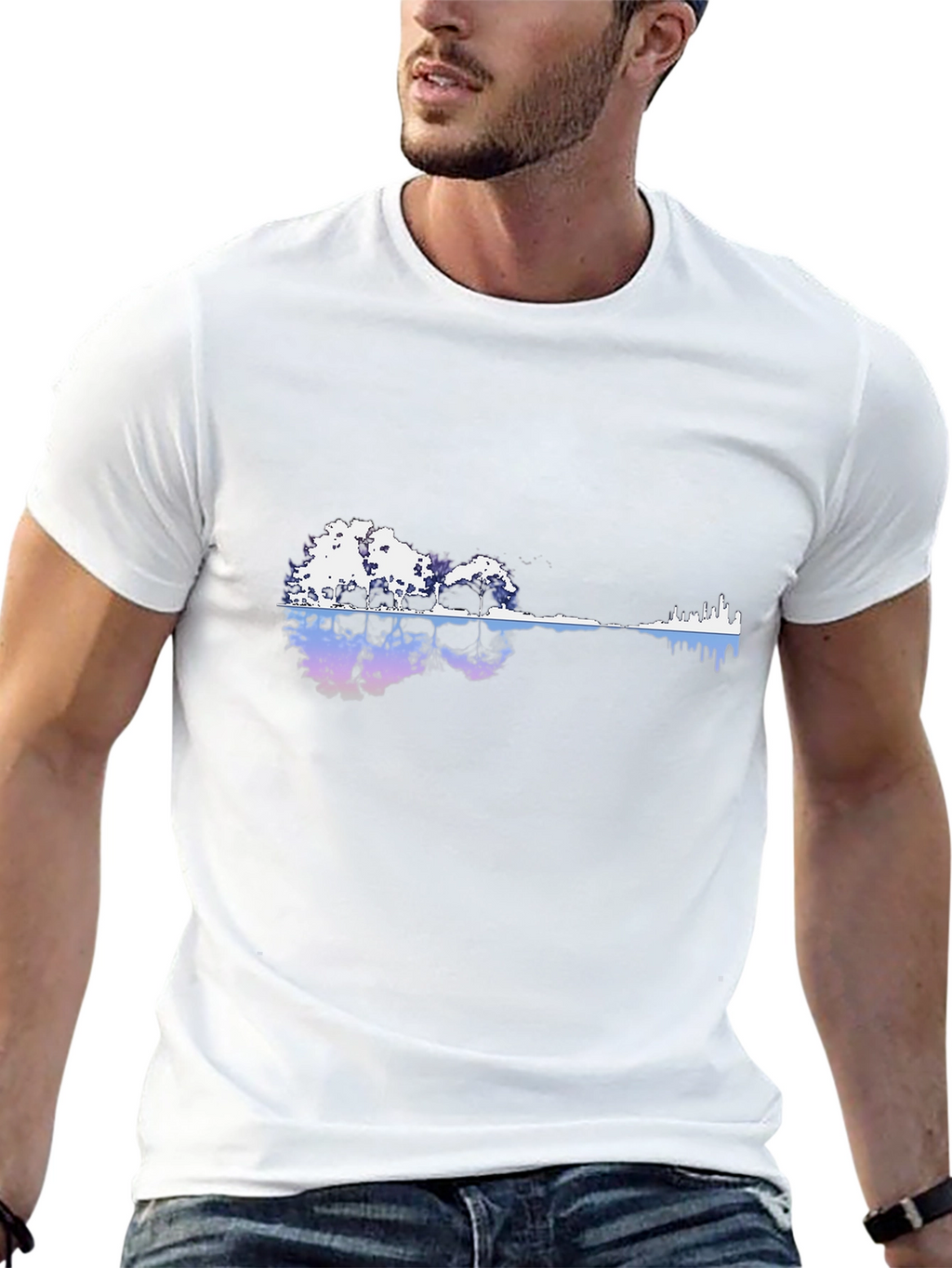 Nature Guitar Graphic Black T-Shirt
