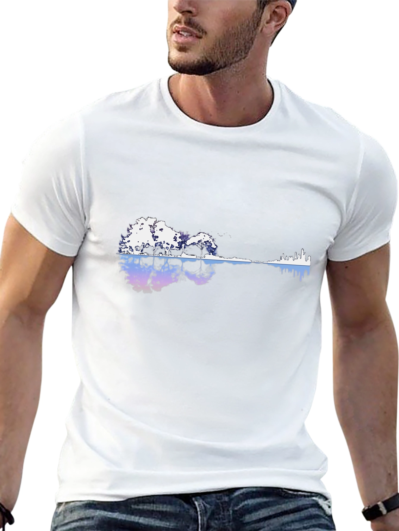 Nature Guitar Graphic Black T-Shirt