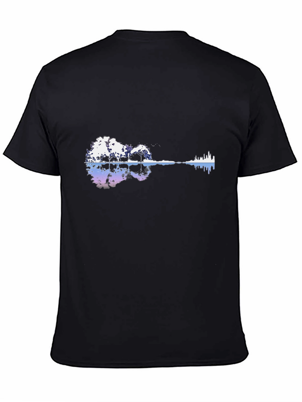 Nature Guitar Graphic Black T-Shirt