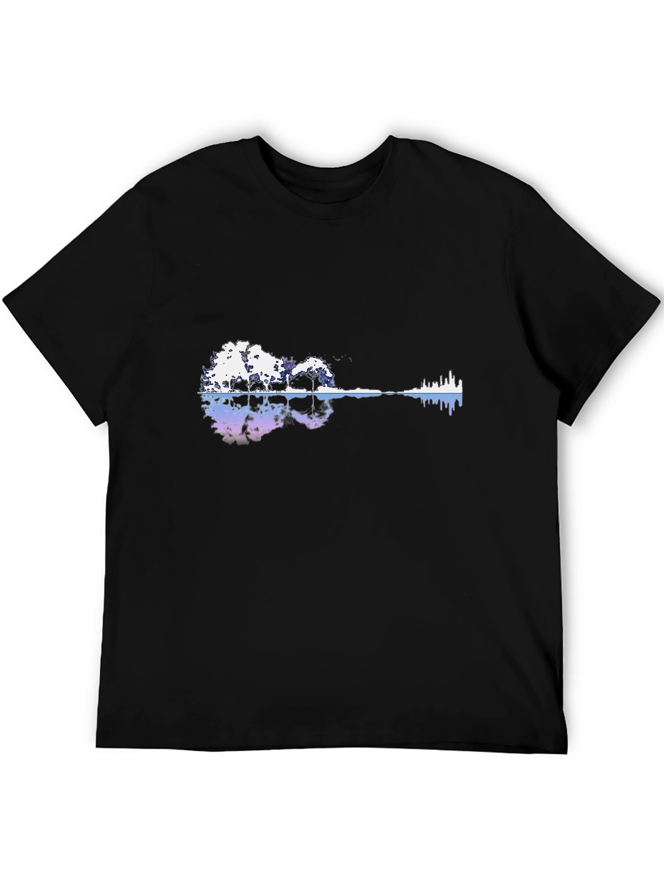 Nature Guitar Graphic Black T-Shirt