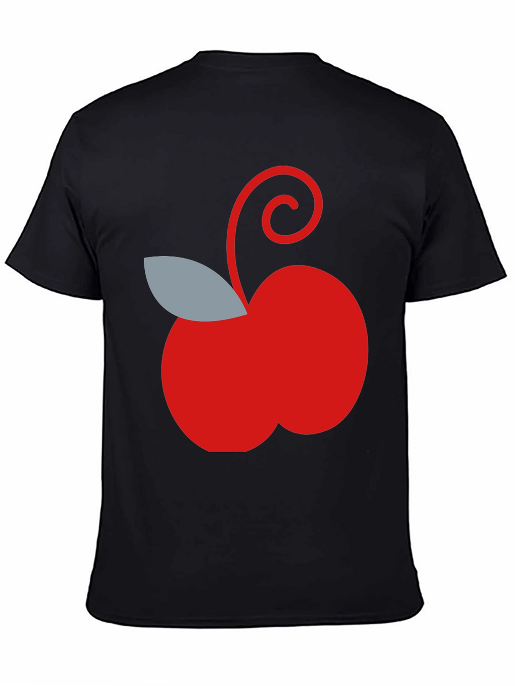 Red Apple Graphic Tee - Casual Black T-Shirt