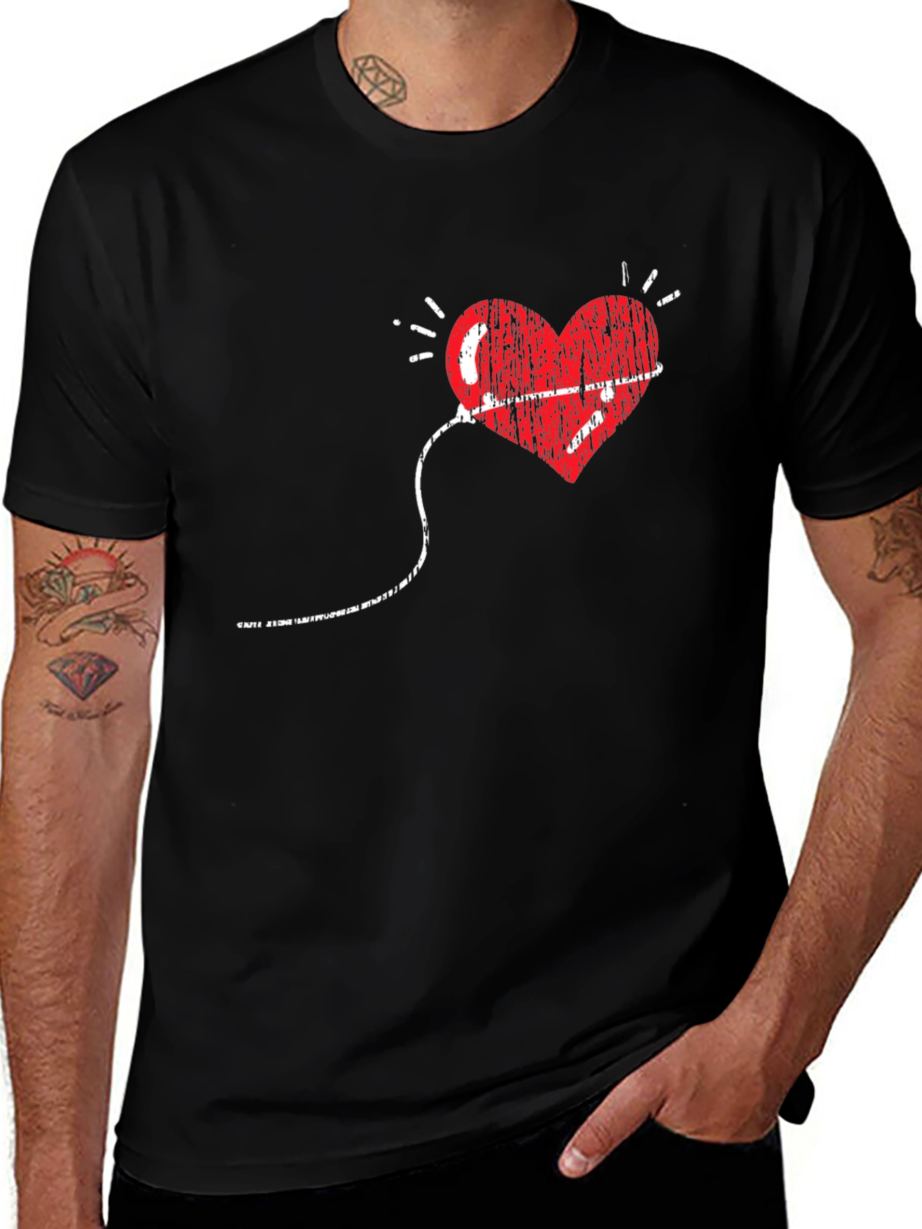 Heart Monitor Graphic Tee - Black