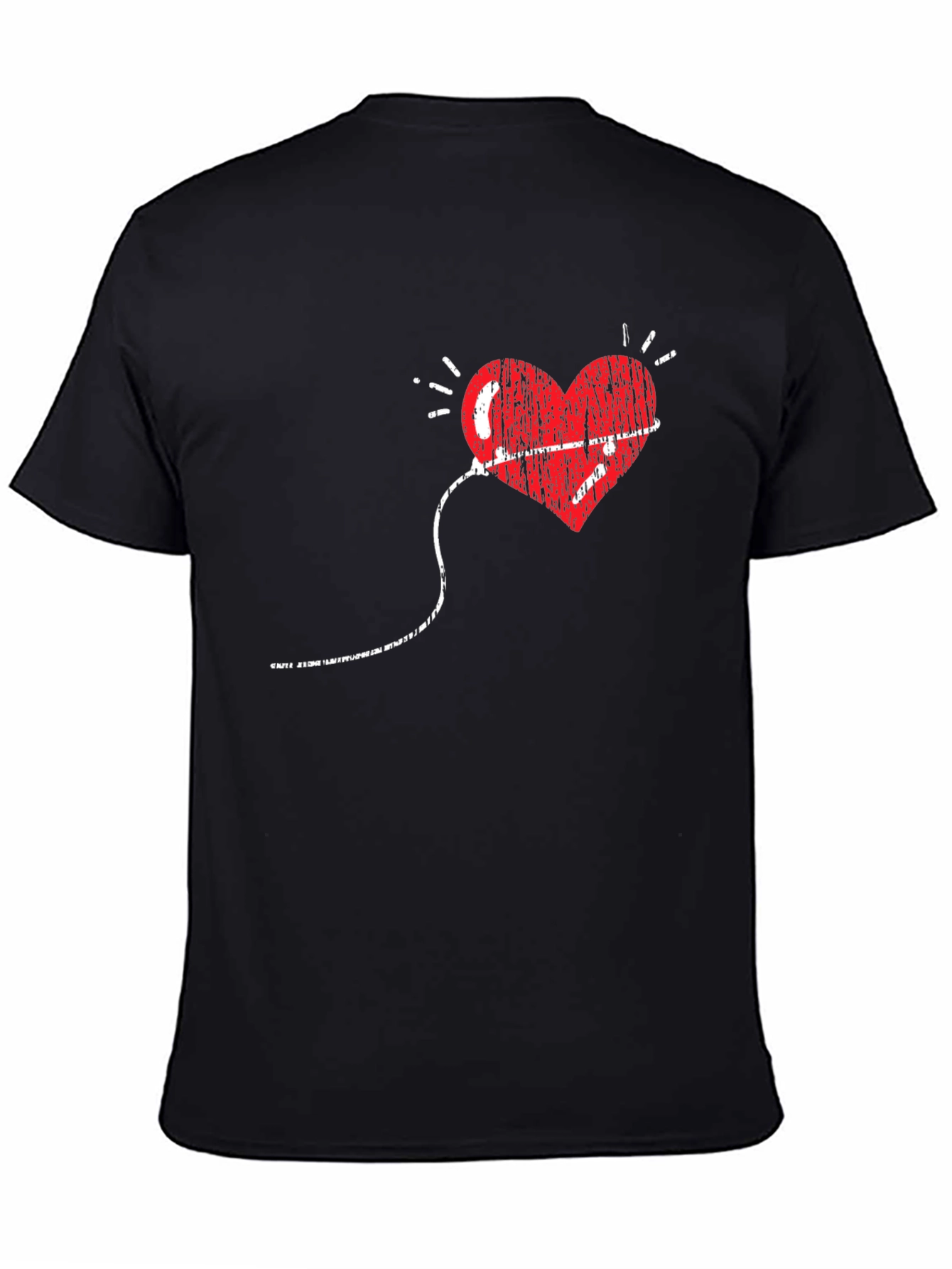 Heart Monitor Graphic Tee - Black