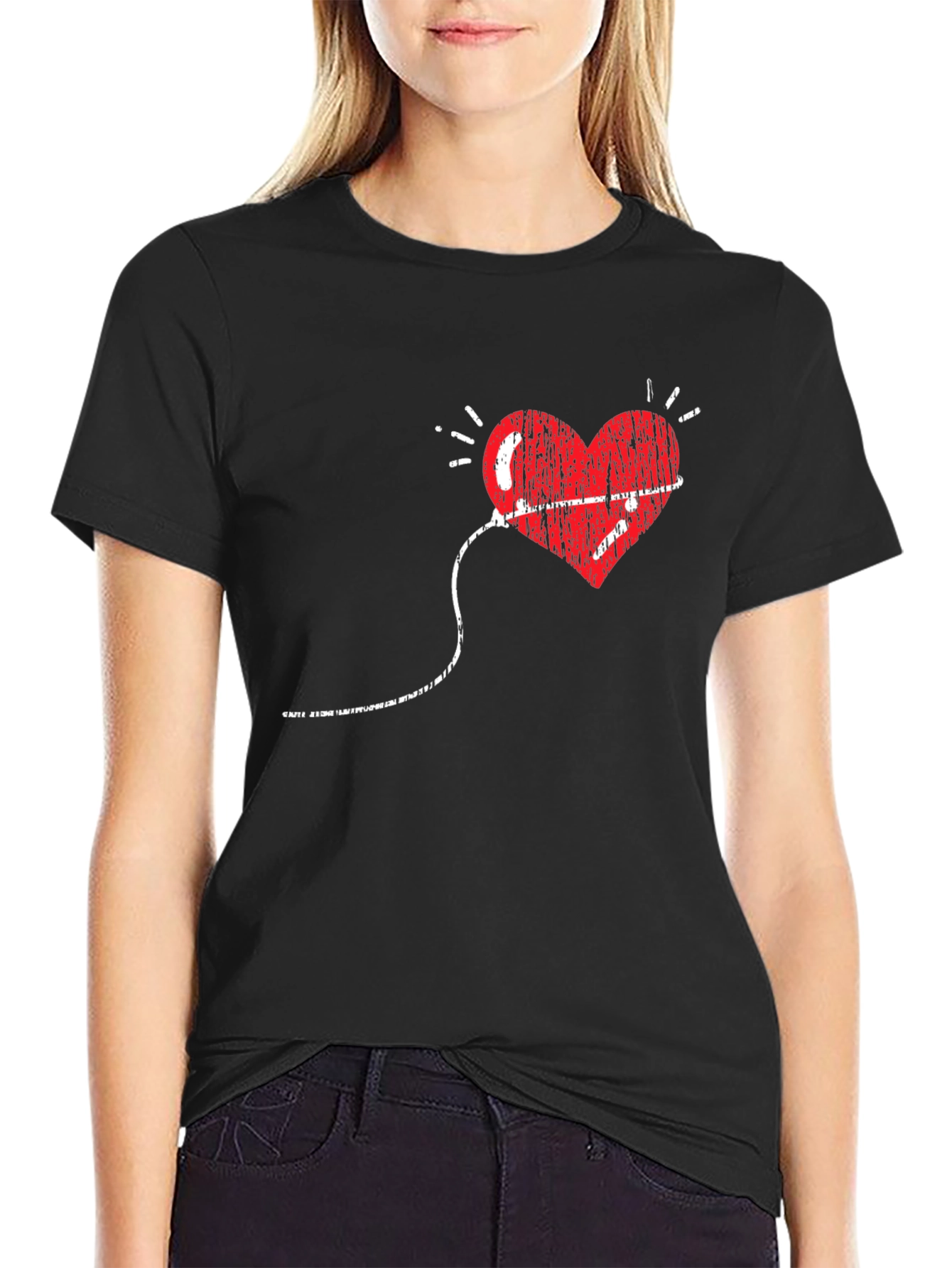Heart Monitor Graphic Tee - Black