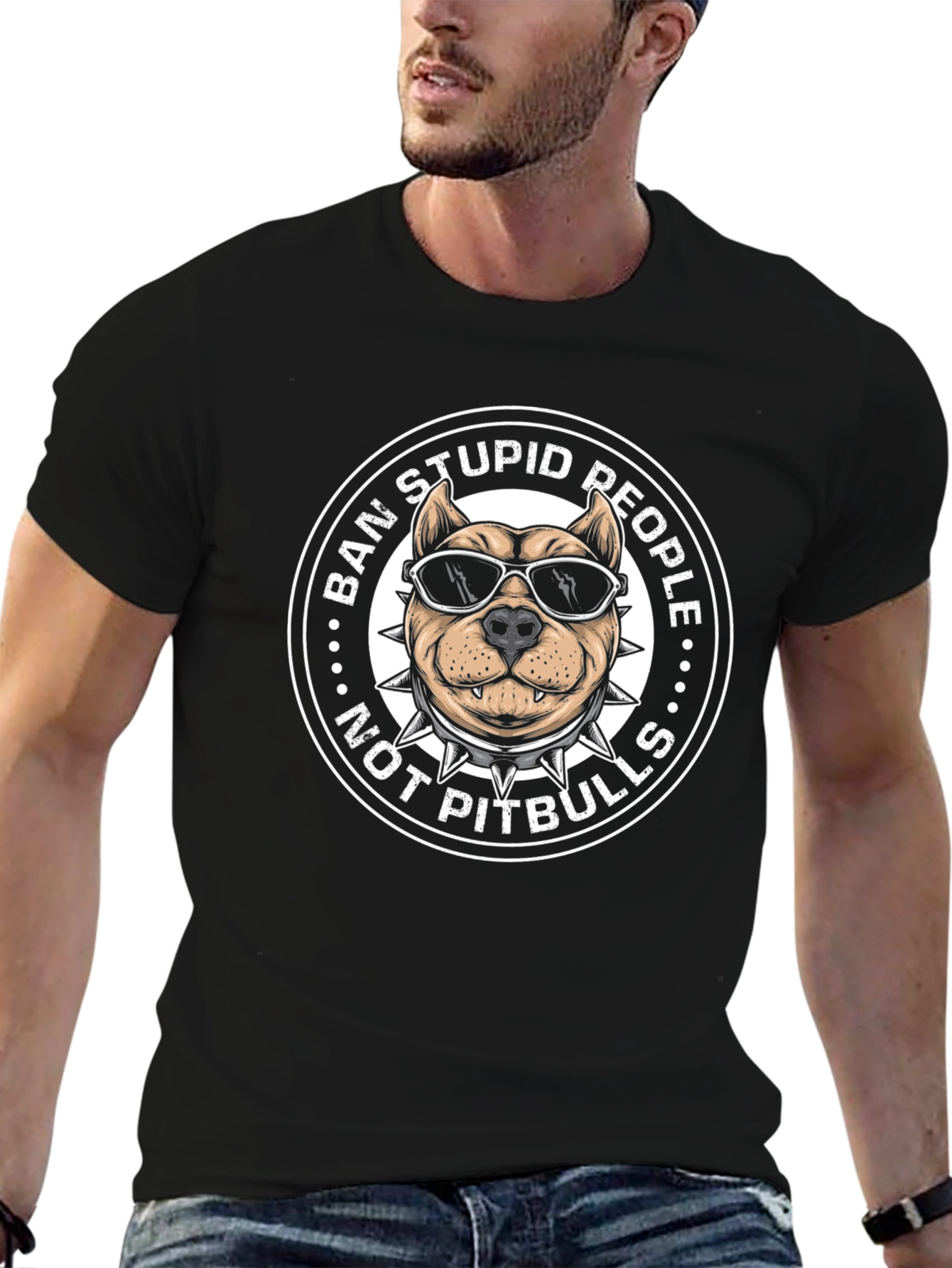 Ban Stupid People Pitbull T-Shirt