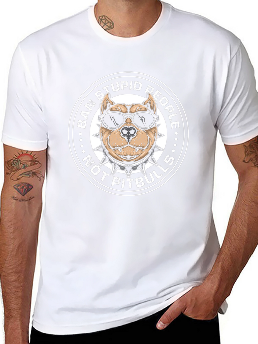 Ban Stupid People Pitbull T-Shirt