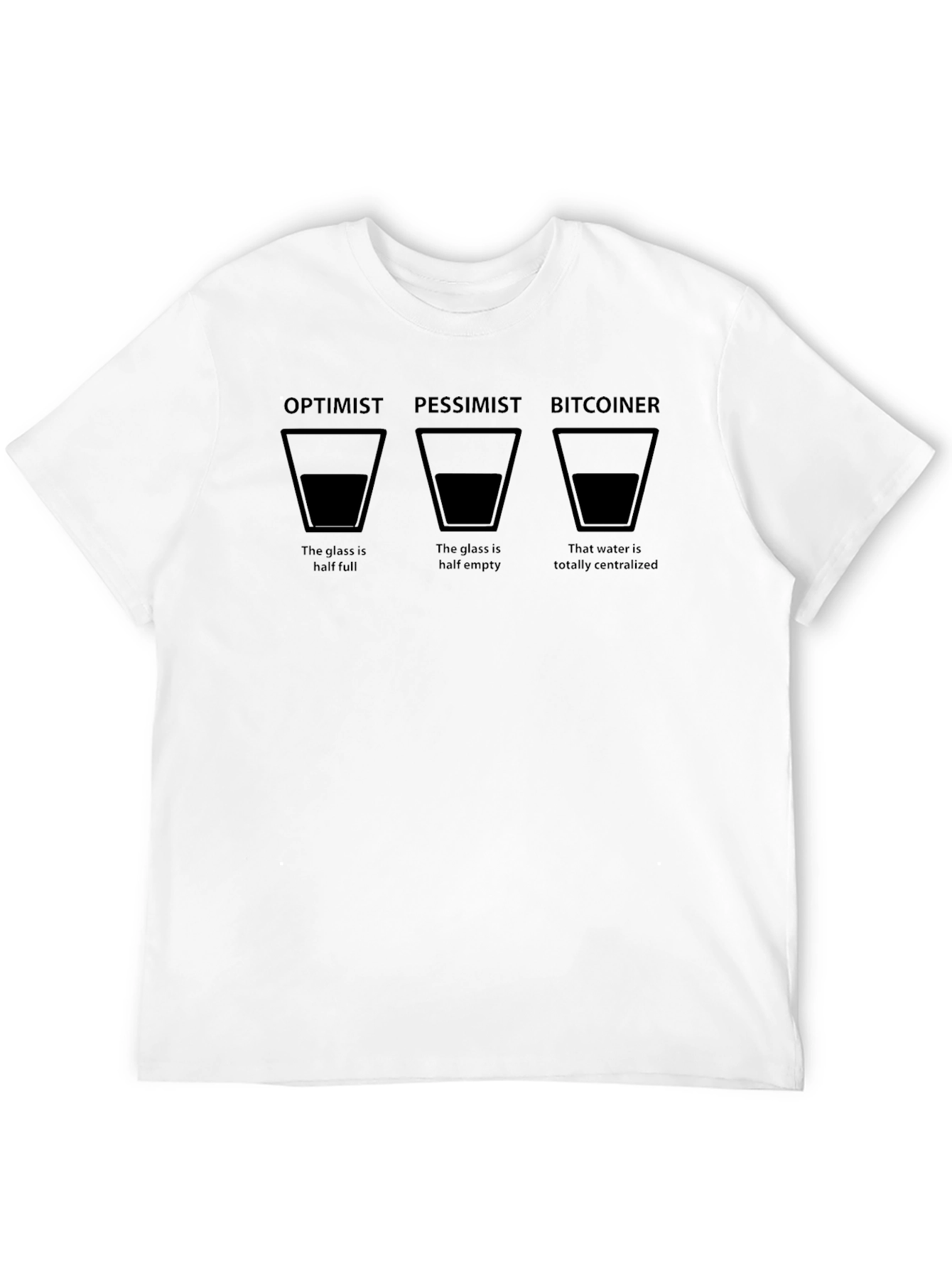 Optimist Pessimist Bitcoiner Graphic T-Shirt