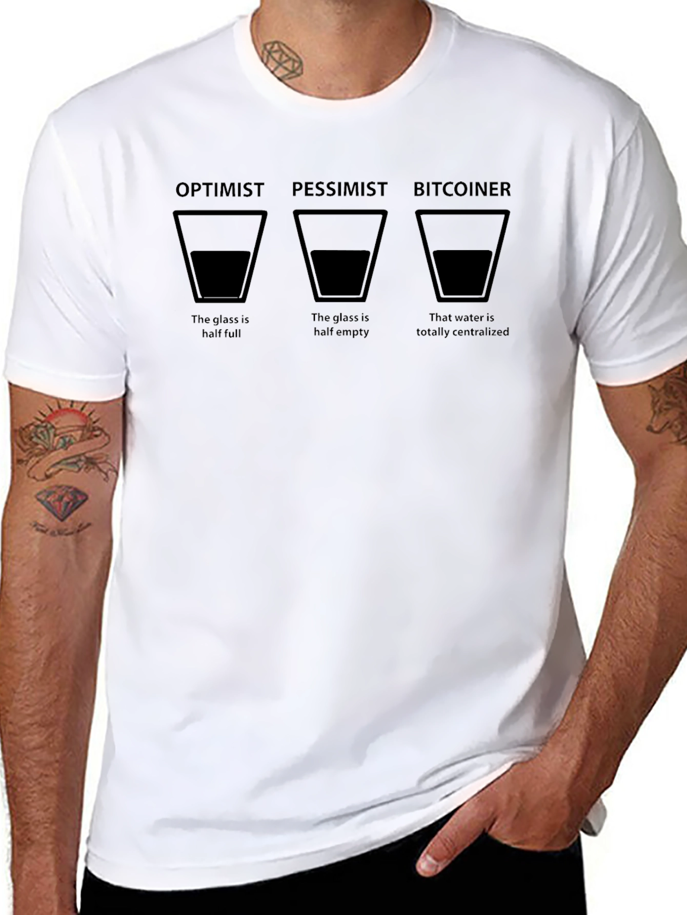 Optimist Pessimist Bitcoiner Graphic T-Shirt