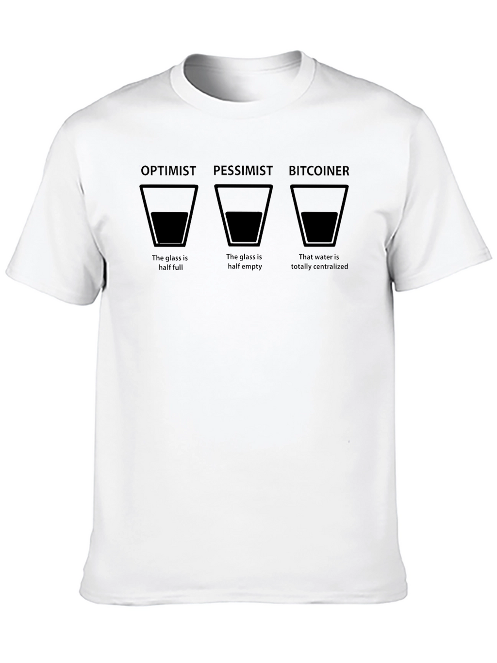 Optimist Pessimist Bitcoiner Graphic T-Shirt