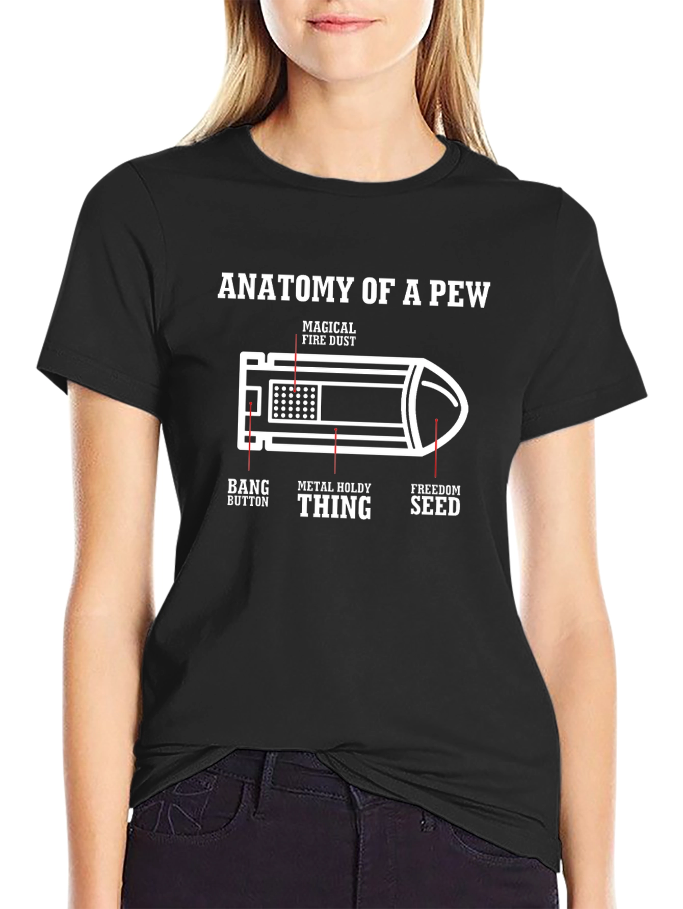 Anatomy of a Pew Funny Graphic T-Shirt