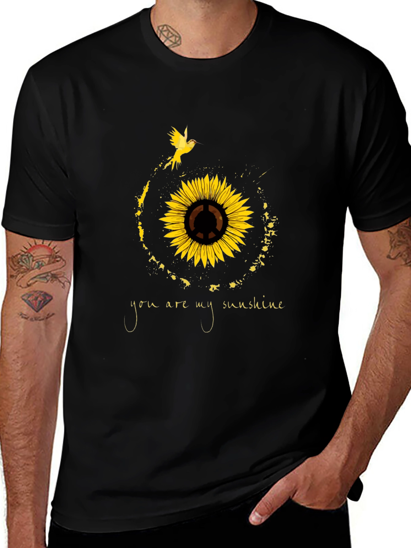 Sunflower Peace Sign T-Shirt - You Are My Sunshine