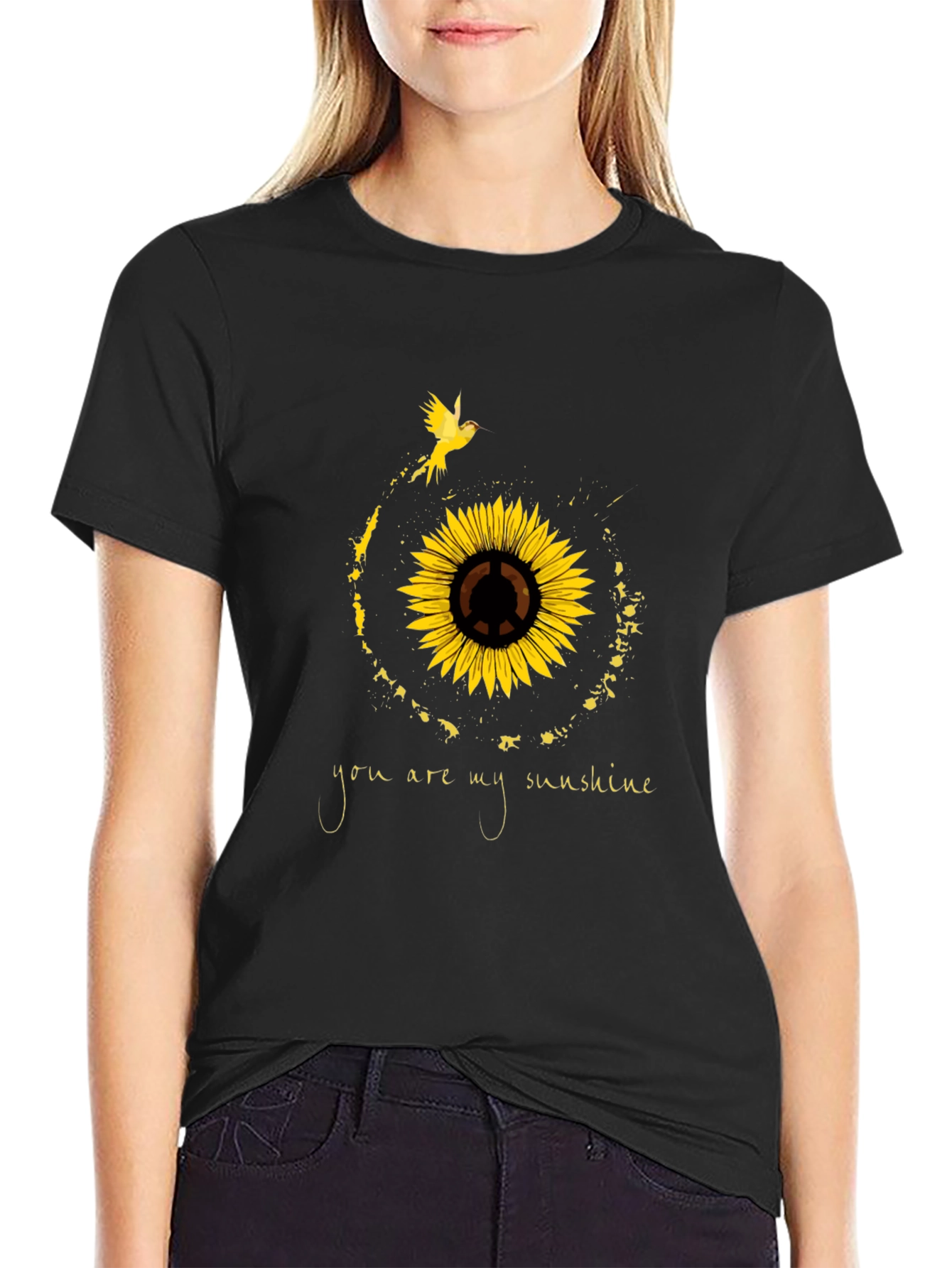 Sunflower Peace Sign T-Shirt - You Are My Sunshine