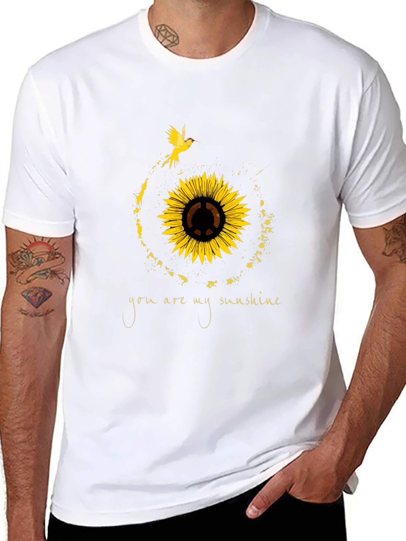 Sunflower Peace Sign T-Shirt - You Are My Sunshine