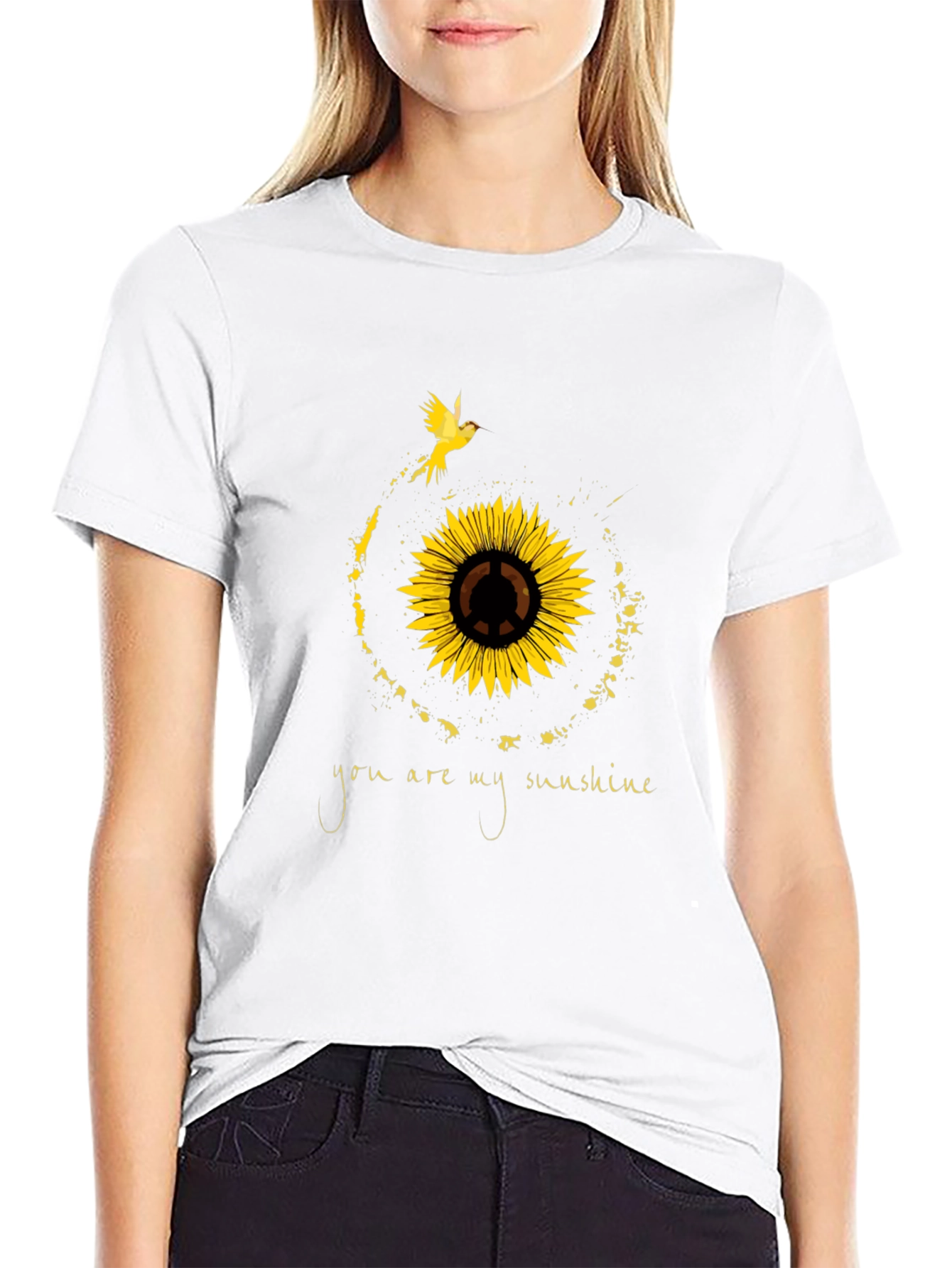 Sunflower Peace Sign T-Shirt - You Are My Sunshine