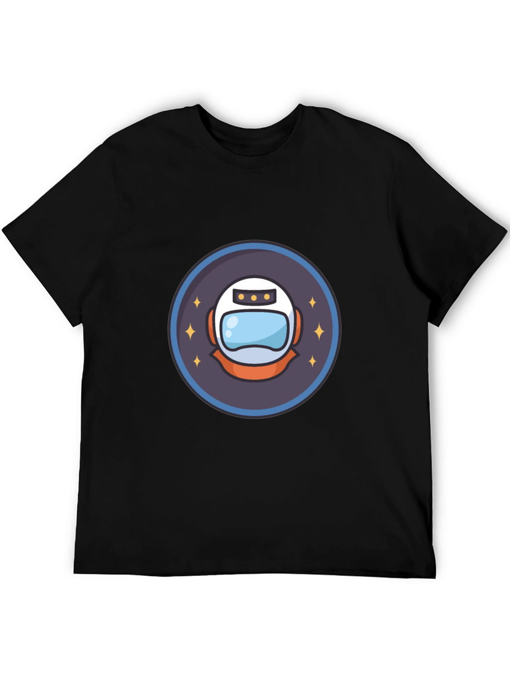 Astronaut Helmet Graphic T-Shirt - Black