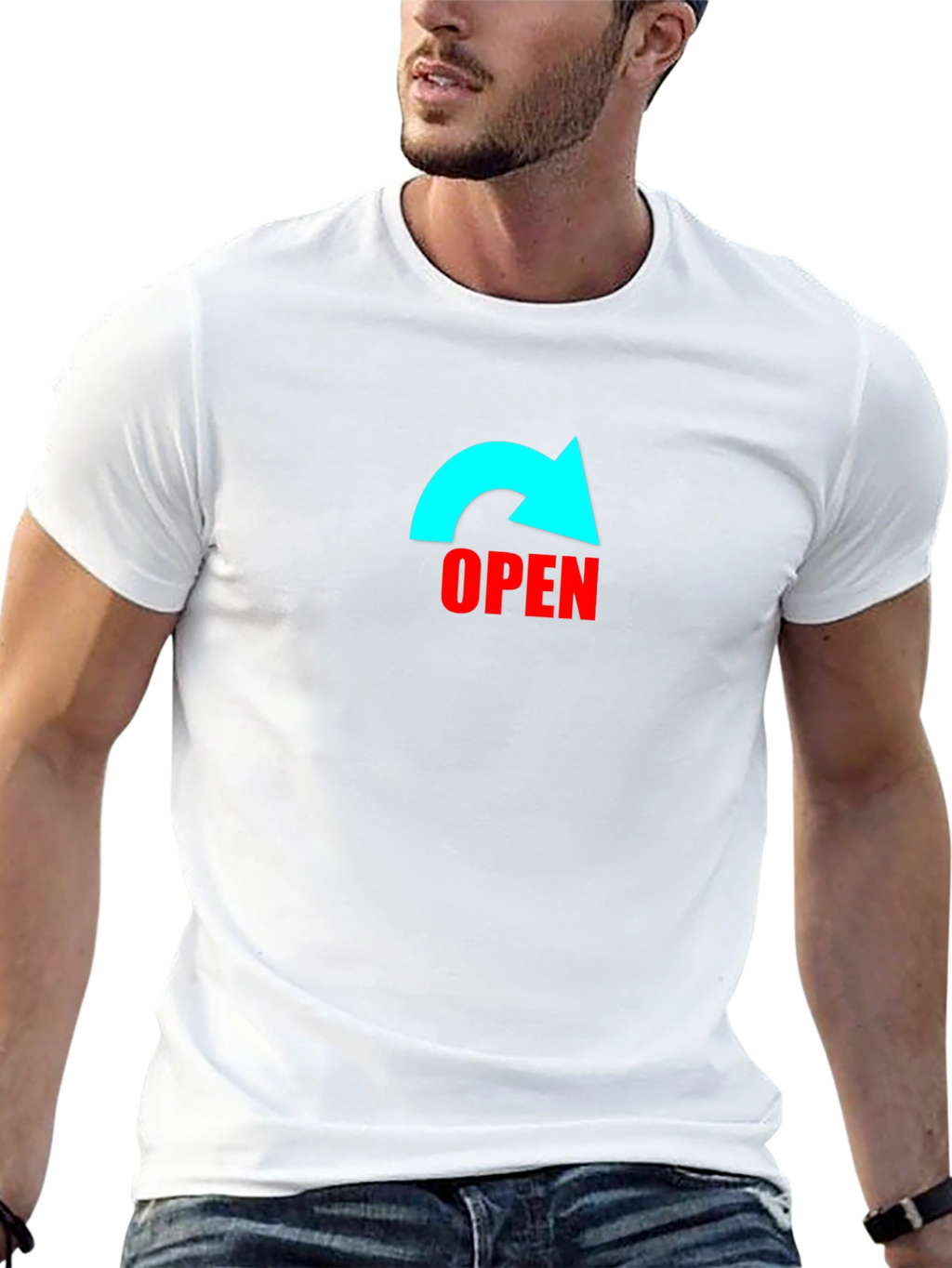 Open Arrow Graphic Black T-Shirt