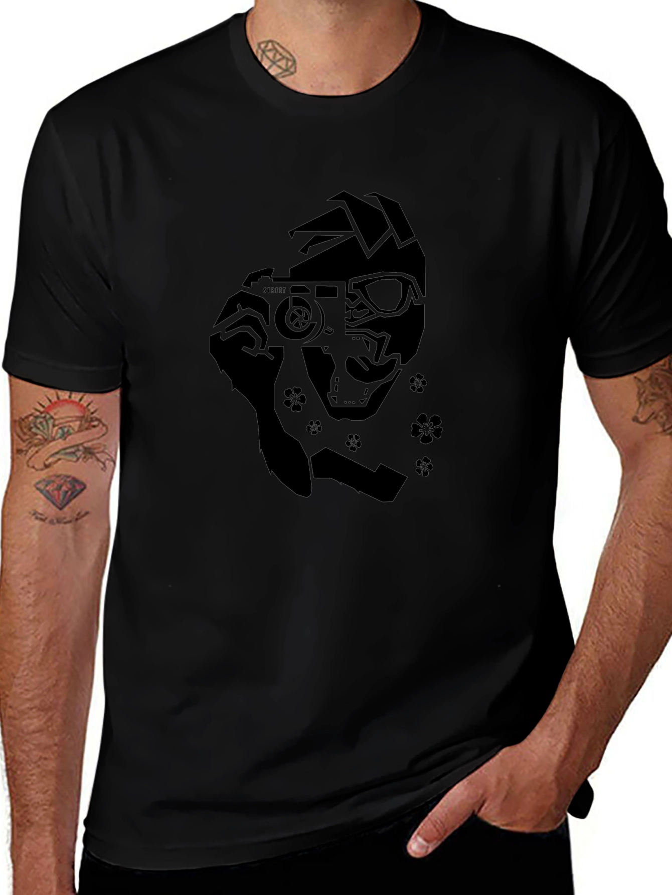 Camera Ninja Graphic Black T-Shirt
