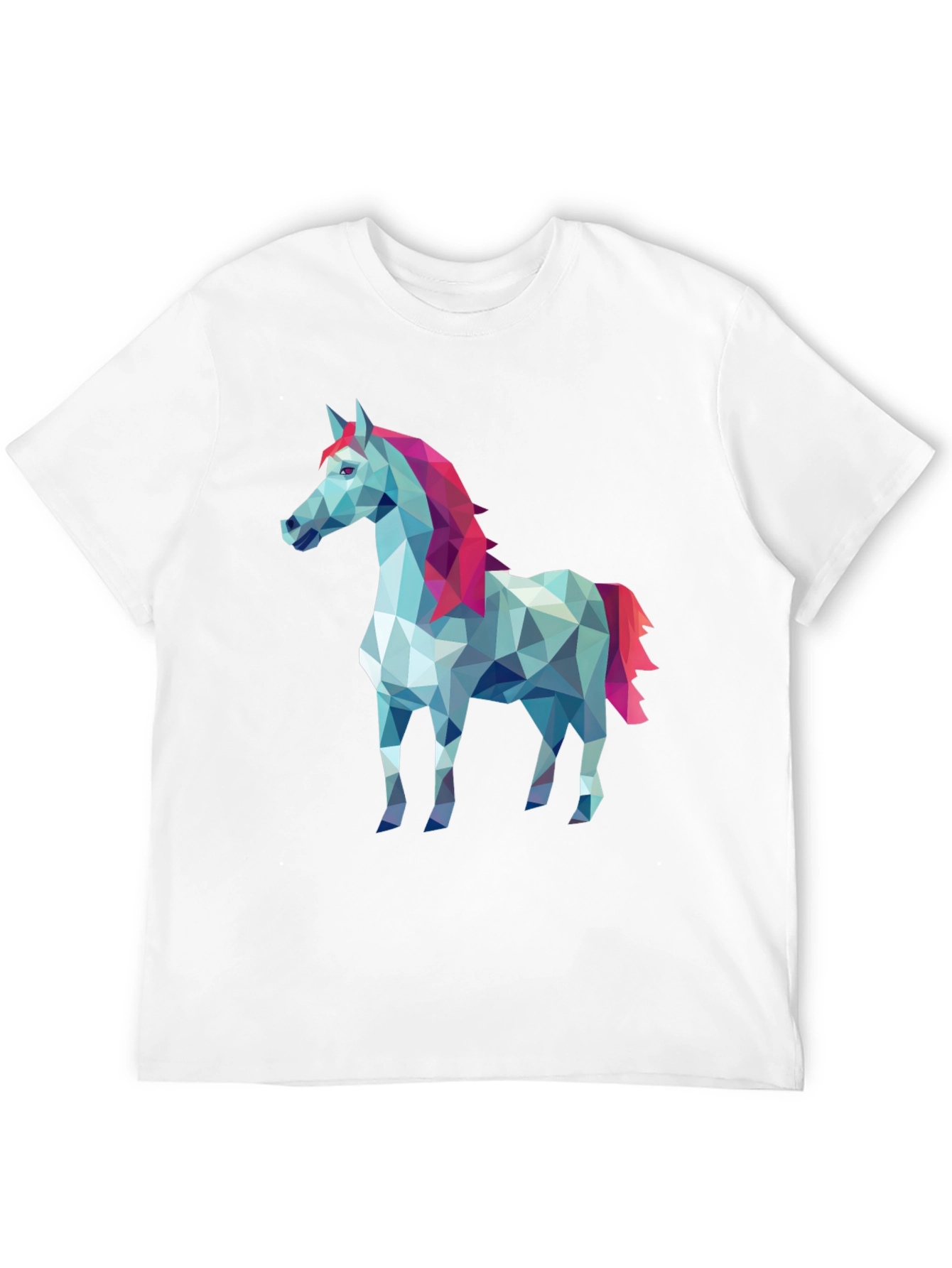 Geometric Horse Graphic Tee - Stylish Mens Black T-Shirt