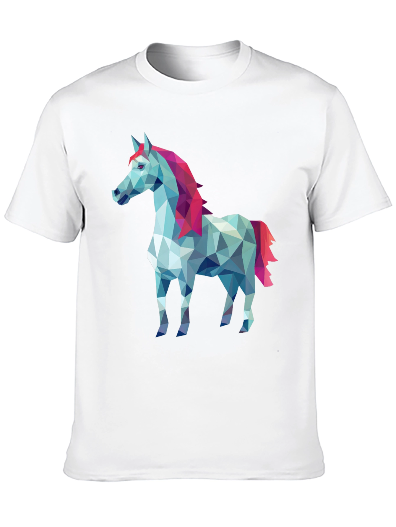 Geometric Horse Graphic Tee - Stylish Mens Black T-Shirt
