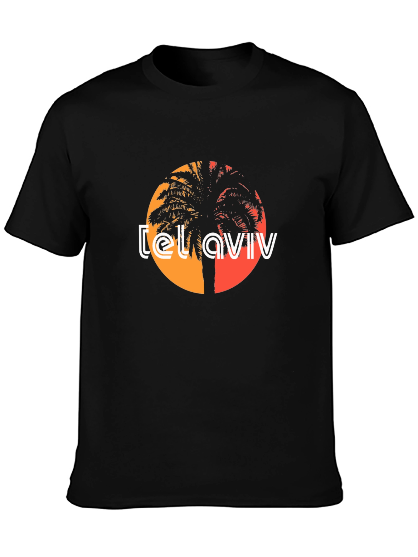 Tel Aviv Palm Tree Graphic Tee - Black