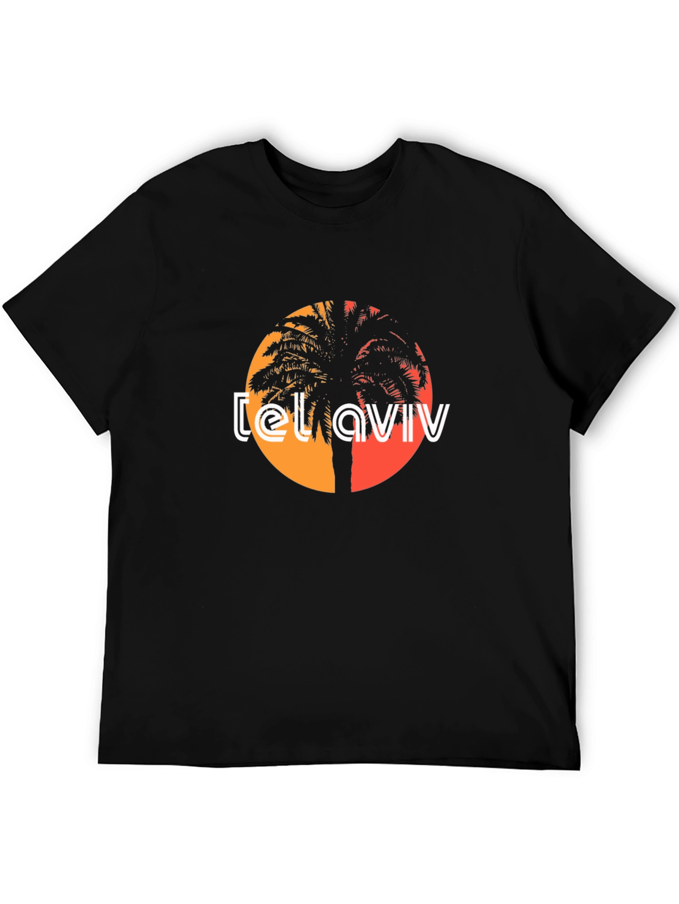 Tel Aviv Palm Tree Graphic Tee - Black