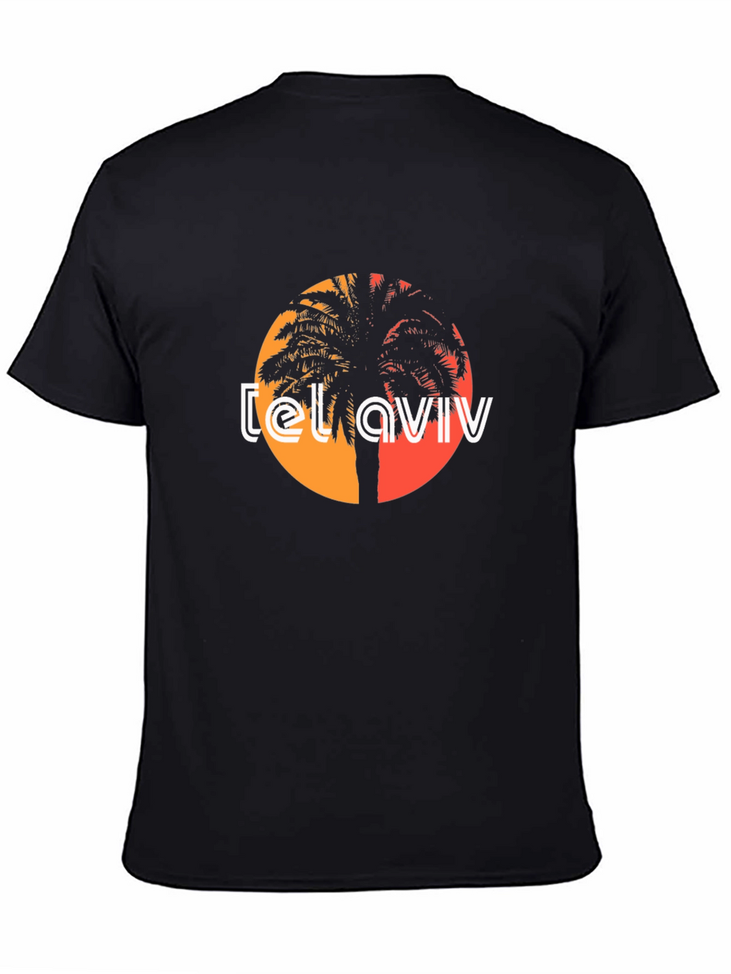 Tel Aviv Palm Tree Graphic Tee - Black