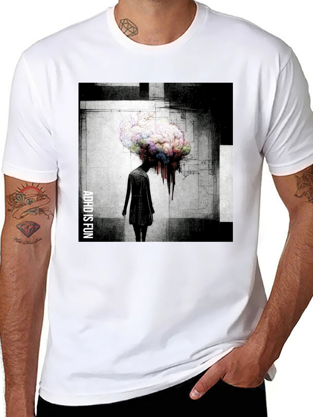 Abstract Brain Graphic Tee - ADHD is Fun