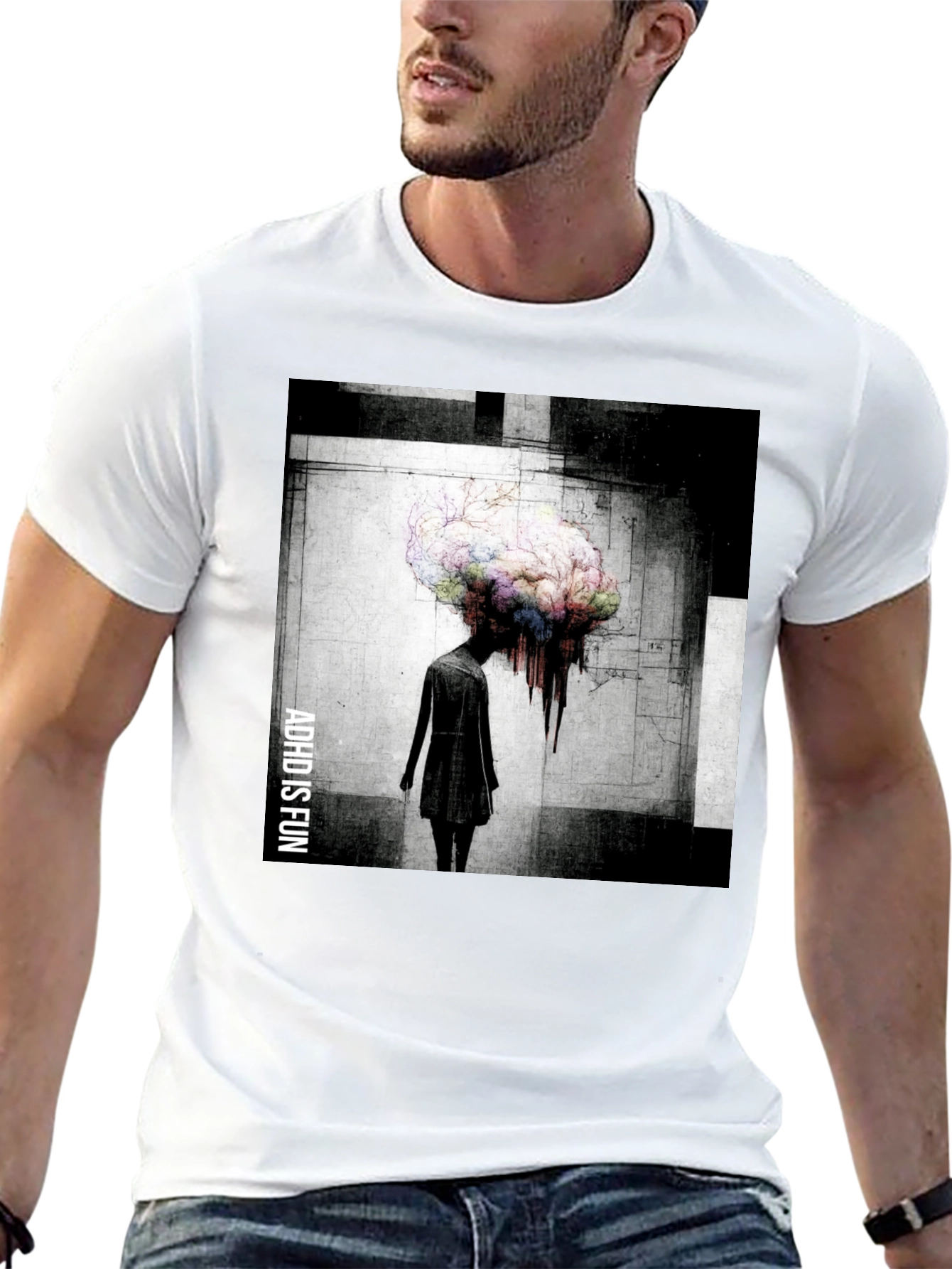 Abstract Brain Graphic Tee - ADHD is Fun