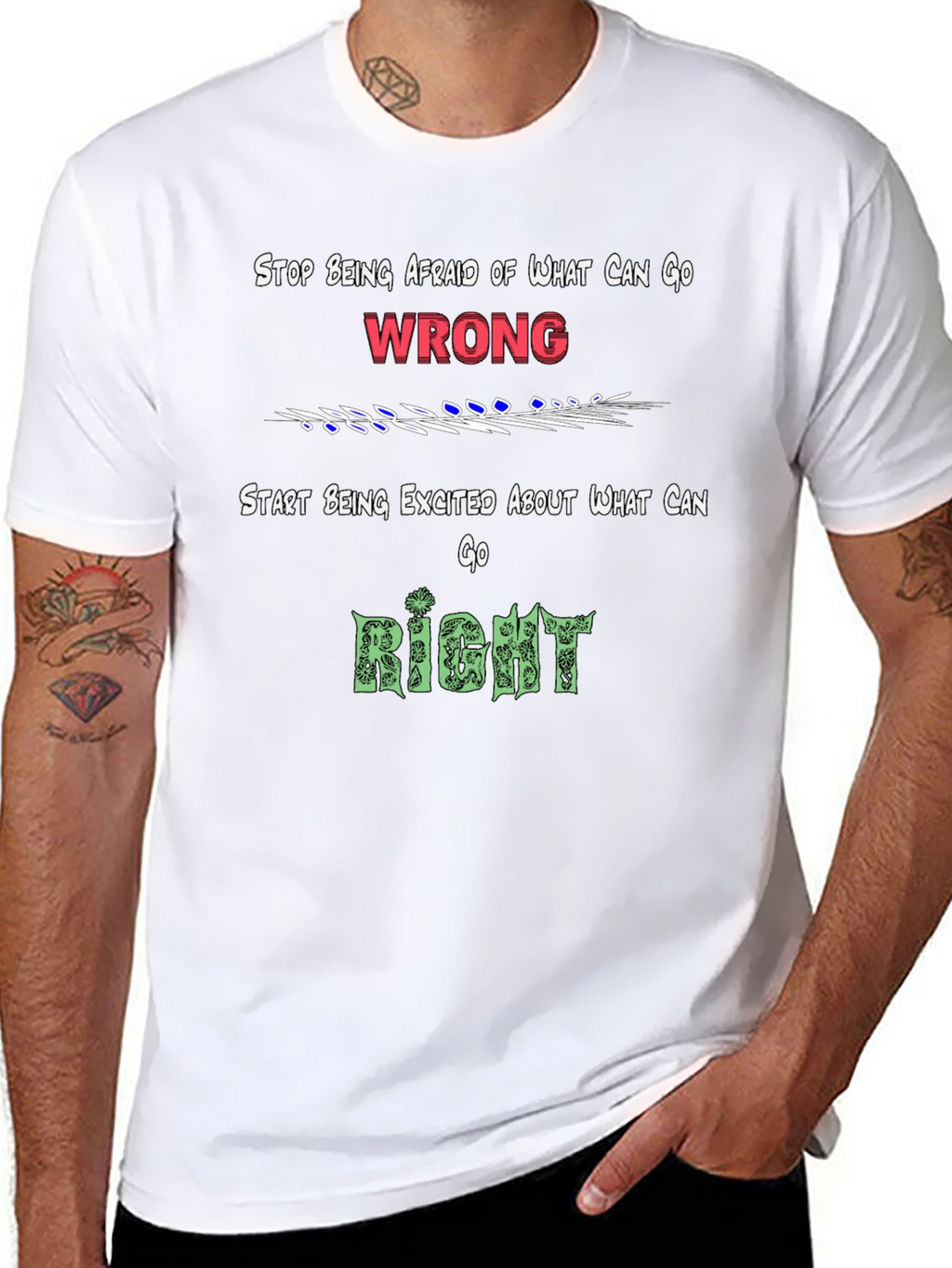 Motivational Graphic Tee - Focus on the Right!