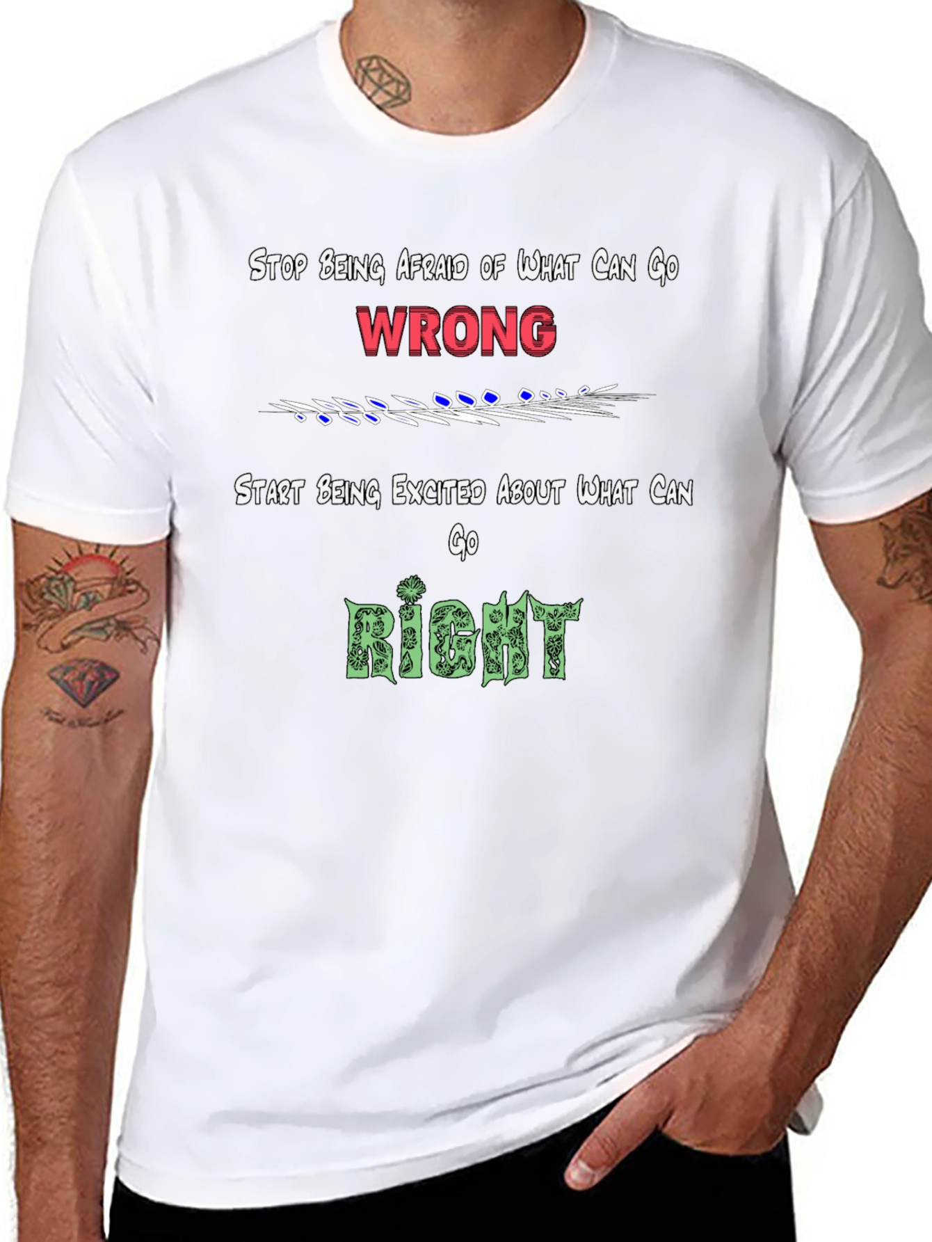 Motivational Graphic Tee - Focus on the Right!