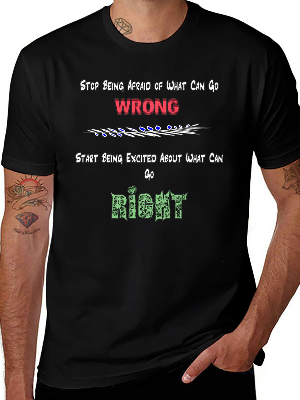 Motivational Graphic Tee - Focus on the Right!