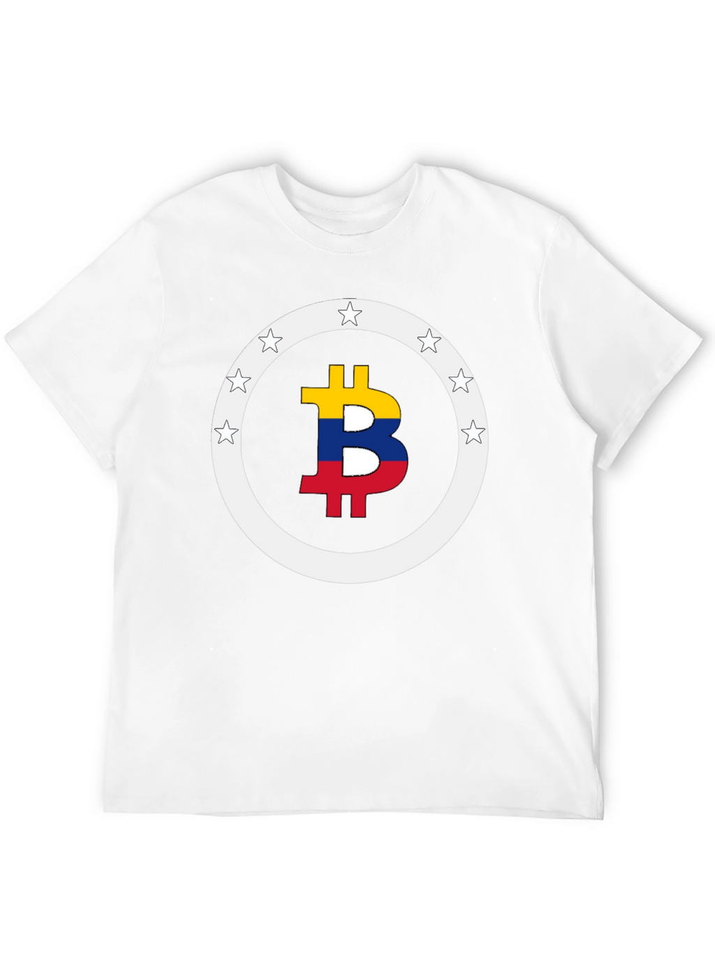Bitcoin Colombian Flag Star Circle T-Shirt