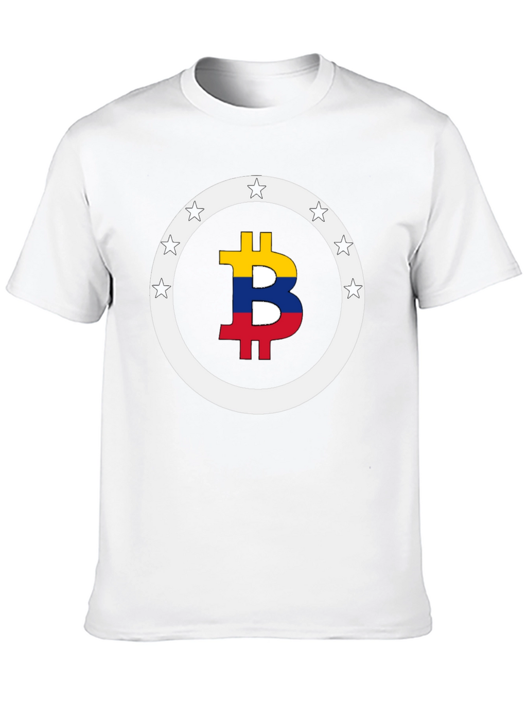 Bitcoin Colombian Flag Star Circle T-Shirt