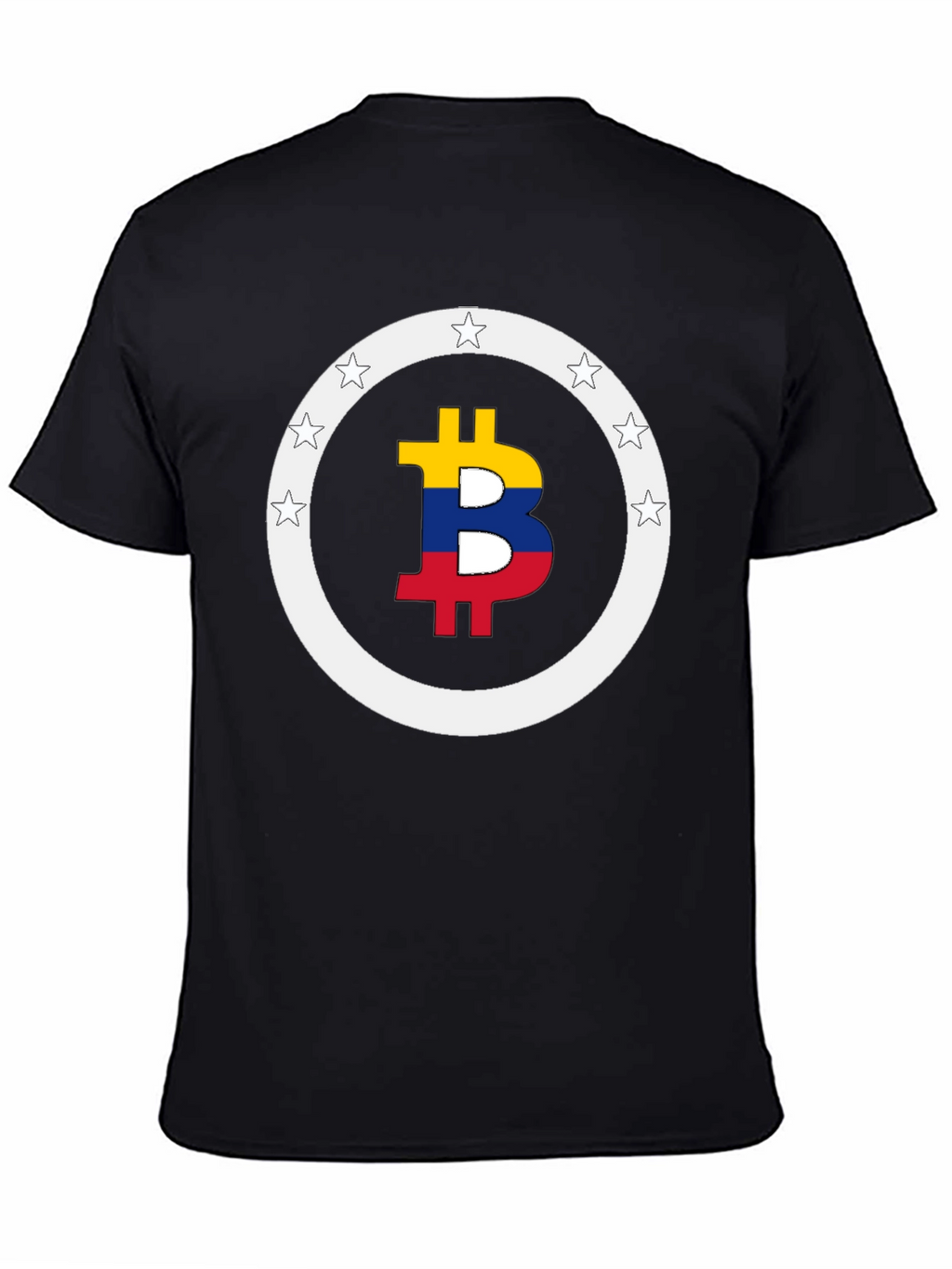 Bitcoin Colombian Flag Star Circle T-Shirt