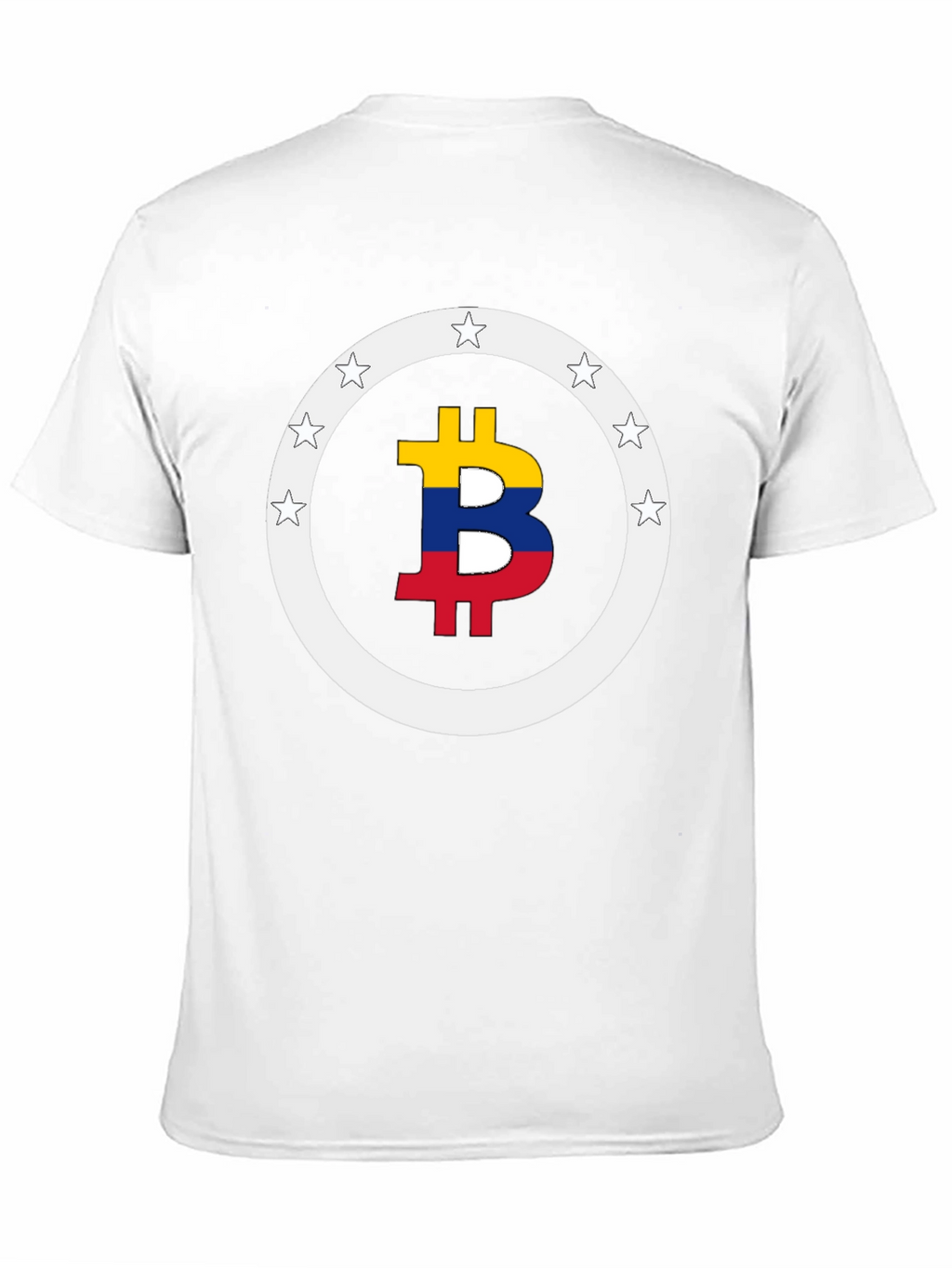 Bitcoin Colombian Flag Star Circle T-Shirt