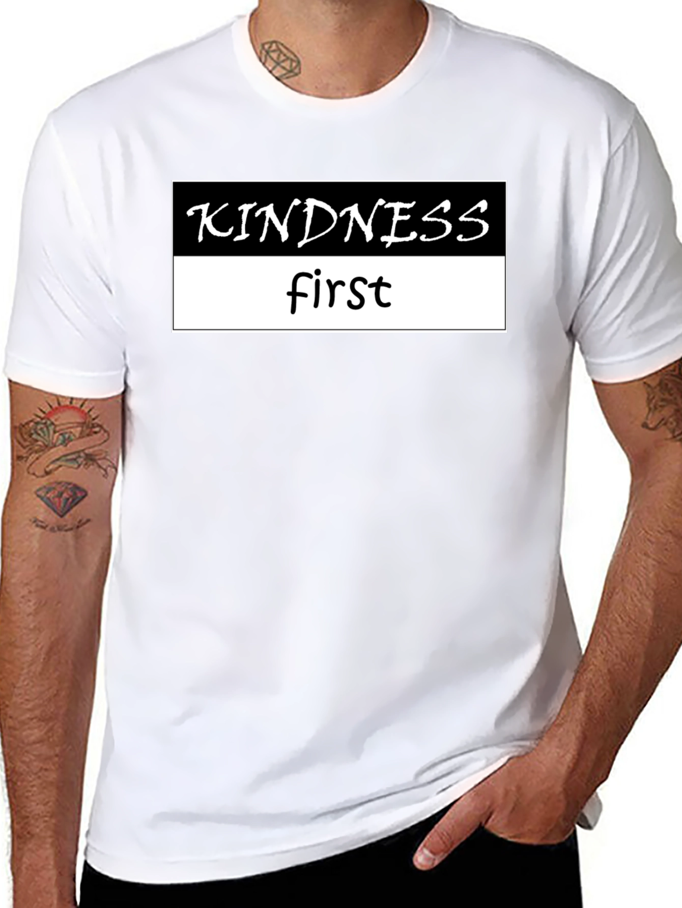 Kindness First Black Graphic Tee
