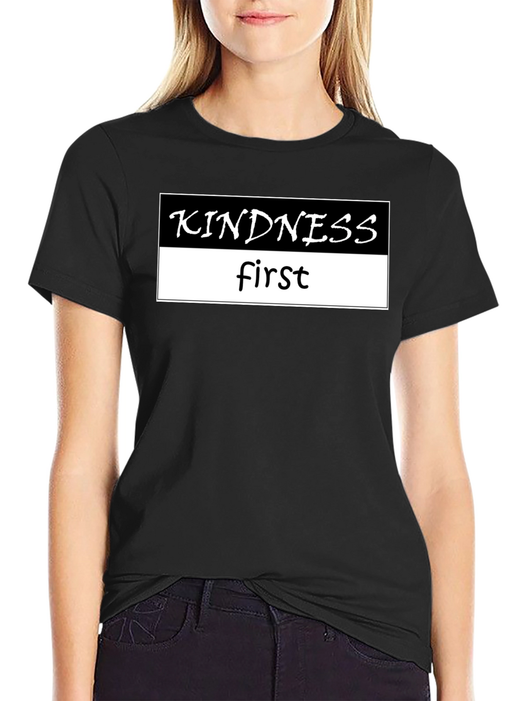 Kindness First Black Graphic Tee