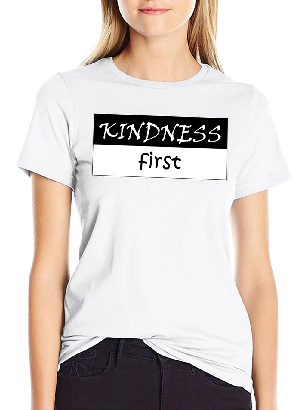 Kindness First Black Graphic Tee