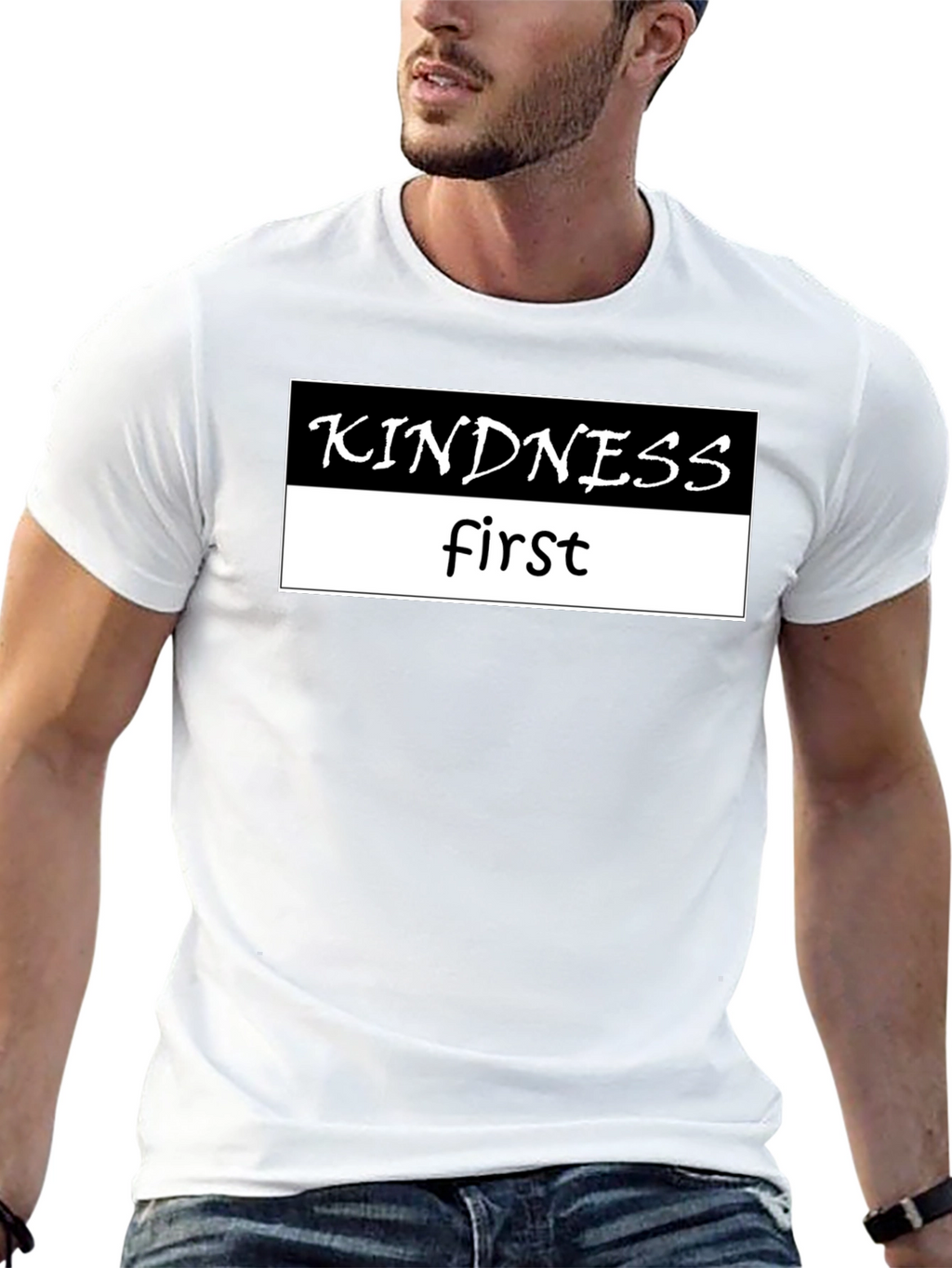 Kindness First Black Graphic Tee